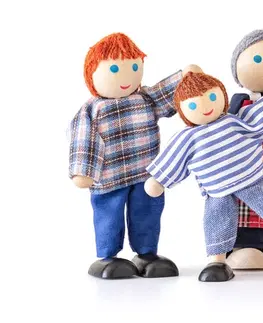 Hračky bábiky WOODY - Bábiky do domčeka, 6 ks