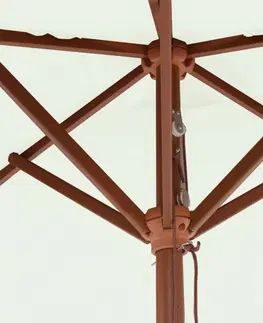 Slnečníky Záhradný slnečník s drevenou tyčou 150 x 200 cm Piesková
