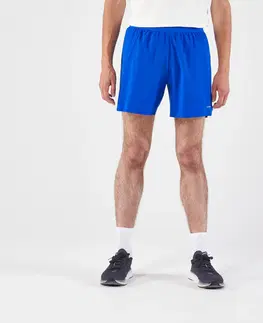 nohavice Pánske bežecké šortky Kiprun Confort žiarivo modré
