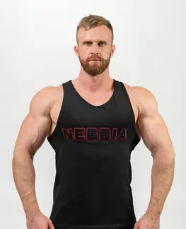 Pánske nátelníky Fitness tielko Nebbia Strength 714 Black - L
