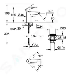 Kúpeľňové batérie GROHE - QuickFix Start Umývadlová batéria s výpustom Push-Open, chróm 23550002