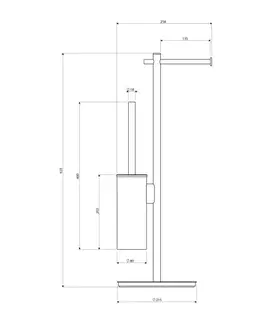 Držadlá k vani OMNIRES - MODERN PROJECT voľne stojaci držiak na toaletný papier a kefu, antracit MP60810AT