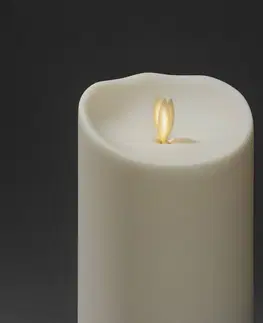 LED sviečky Konstsmide Christmas LED sviečka IP44 krémová biela roztavená 18,4 cm