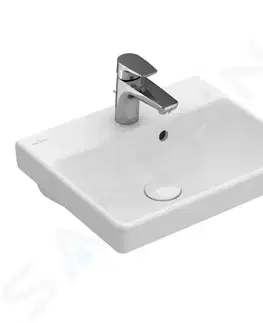 Kúpeľňa VILLEROY & BOCH - Avento Umývadielko 450x370 mm, s prepadom, 1 otvor na batériu, alpská biela 73584501