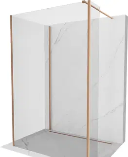 Sprchové dvere MEXEN/S - Kyoto Sprchová zástena WALK-IN 120 x 115 x 40 cm, transparent, meď kartáčovaná 800-120-115-221-65-00-040
