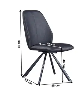Stoličky Otočná jedálenská stolička, tmavosivá ekokoža/hnedá látka, PADRA