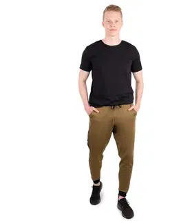 Pánske klasické nohavice Pánske tepláky inSPORTline Comfyday Man predĺžená - khaki - XXL