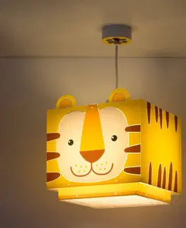 Závesné svietidlá Dalber Detská závesná lampa Little Tiger, 1-plameňová