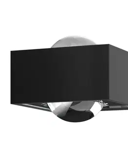 Nástenné svietidlá Top Light Nástenné svietidlo LED Focus 100 šošovky číre, čierne/chrómové