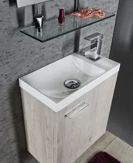 Kúpeľňa SAPHO - AGOS umývadlo bez prepadu 40x22cm, liaty mramor, biela, ľavé/pravé AS400