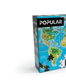 Od 100 dielikov Popular Puzzle Mapa sveta 160 Popular (puzzle v angličtine)