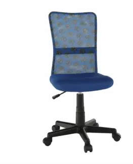Kancelárske kreslá Otočná stolička, modrá/vzor/čierna, GOFY