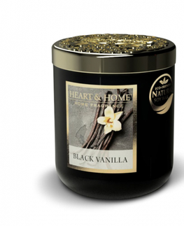Stredná sviečka Albi Stredná sviečka Heart & Home Čierna vanilka, 115g