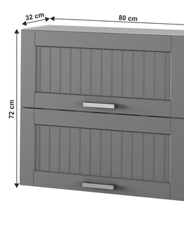 Kuchynské horné skrinky KONDELA Julia Typ 12 horná kuchynská skrinka tmavosivá / biela
