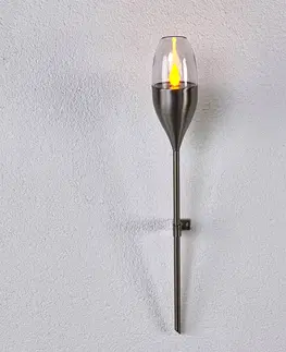 Solárne dekoračné osvetlenie Lindby Solárna lampa Jari s mihajúcim LED