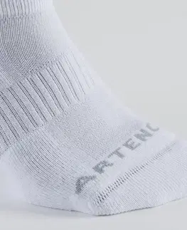 bedminton Ponožky na tenis RS 500 stredne vysoké 3 páry biele