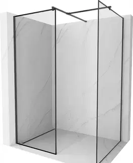 Sprchové dvere MEXEN/S - Kyoto Sprchová zástena WALK-IN 110 x 110 cm, čierny vzor, čierna 800-110-202-70-70-110