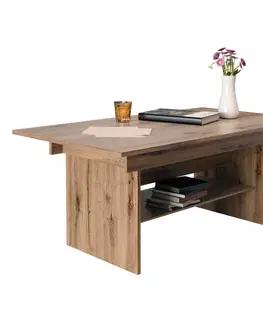 Jedálenské stoly Jedálenský/konferenčný rozkladací stôl, dub artisan, 120/160x70 cm, LAVKO