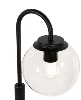 Zahradne stlpove lampy Moderný lampáš čierny s čírym sklom 100 cm IP44 - Sfera