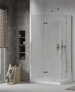 Vane MEXEN/S - Lima Duo sprchovací kút 100x90, transparent, chróm + vanička so sifónom 856-100-090-01-02-4010