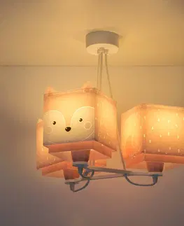 Závesné svietidlá Dalber Detská závesná lampa Little Fox, 3-plameňová