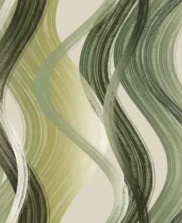 Závesy Forbyt, Záves dekoračný alebo látka, OXY Vlny, zelený, 150 cm 150 cm