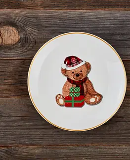 Hrnčeky a kanvice Tanier "Vianočný medveď"