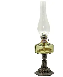 Lampy Floriánova huť Petrolejová lampa LUDMILA 42 cm lesná zelená 