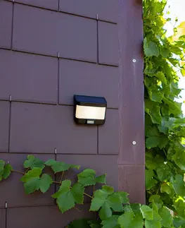 Solarné lampy na stenu LUTEC Solárne nástenné LED svietidlo Try detektor pohybu