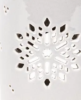 Svietniky Porcelánová arómalampa Snow flower béžová, 8,5 x 12 cm