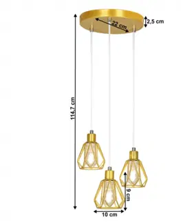 LED osvetlenie Závesná lampa OKIRA TYP 1 Tempo Kondela Zlatá