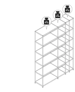 Bookcases & Standing Shelves Otvorený kovový regál »CN3«, biely