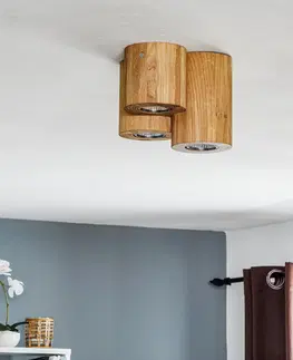 Stropné svietidlá Spot-Light Stropné svietidlo Wooddream 3-svetelné dubové, okrúhle