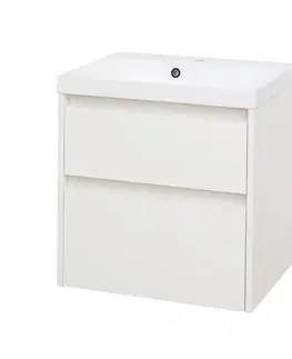 Kúpeľňový nábytok MEREO - Opto, kúpeľňová skrinka s umývadlom z liateho mramoru 61 cm, biela CN910M
