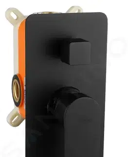 Kúpeľňové batérie Kielle - Vega Batéria pod omietku na 2 spotrebiče, s telesom, matná čierna 10318204
