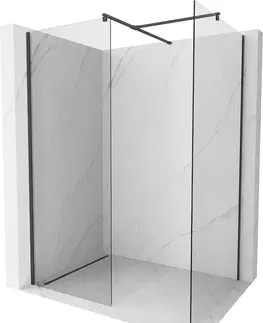 Sprchové dvere MEXEN/S - Kyoto Sprchová zástena WALK-IN 110 x 110 cm, transparent, čierna 800-110-202-70-00-110