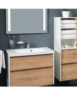 Kúpeľňový nábytok MEREO - Opto kúpeľňová skrinka vysoká 125 cm, ľavé otváranie, dub Riviera CN924L