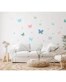 Samolepky na stenu Samolepiaca dekorácia Butterflies, 42,5 x 65 cm