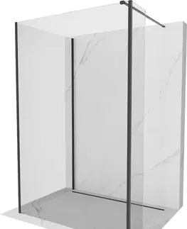 Sprchové dvere MEXEN/S - Kyoto Sprchová zástena WALK-IN 130 x 110 x 40 cm, transparent, čierna 800-130-110-221-70-00-040
