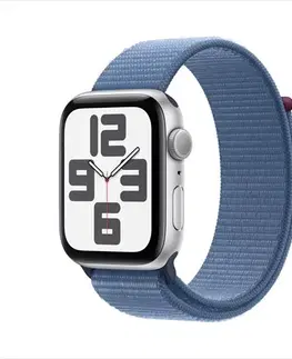 Inteligentné hodinky Apple Watch SE GPS 44mm Silver Aluminium Case with Winter Blue Sport Loop