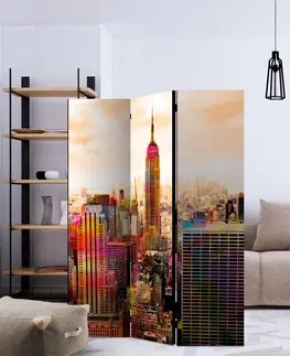 Paravány Paraván Colors of New York City III Dekorhome 135x172 cm (3-dielny)