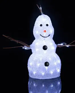 Vianočné osvetlenie STAR TRADING Malá LED figúrka Crystal Snowman do exteriéru