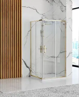 Sprchovacie kúty REA - Sprchovací kút PUNTO 90x90 Gold Bez sprchovej vaničky REA-K6440