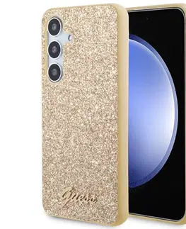 Puzdrá na mobilné telefóny Zadný kryt Guess Glitter Flakes pre Samsung Galaxy S24 Plus, zlatá 57983119495