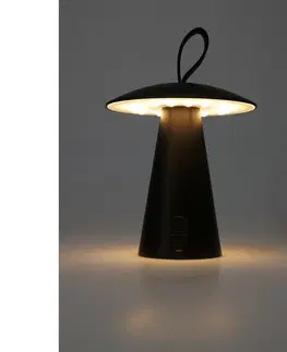 Záhradné lampy Stolná vonkajšia prenosná LED lampa Boise, čierna, USB, 15 x 17 cm, plast