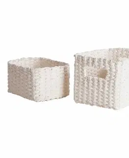 Úložné boxy Compactor Set pletených košíkov Compactor Lisou, 2-dielny -biely