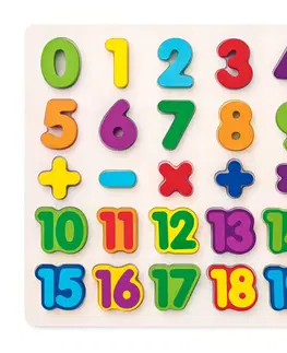 Hračky puzzle WOODY - Puzzle - číslice masívne na doske