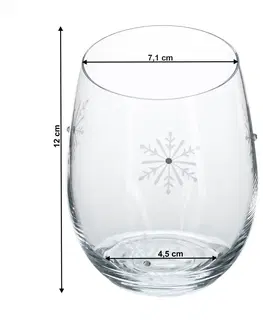 Poháre TEMPO-KONDELA  SNOWFLAKE STRIK, poháre, set 4 ks, s kryštálmi, 530 ml
