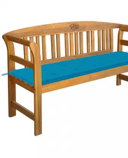 Záhradné lavice Záhradná lavica s poduškou 157 cm Dekorhome Modrá