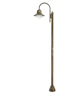 Verejné osvetlenie Moretti Luce 270 cm stĺpové svietidlo Felizia antická mosadz